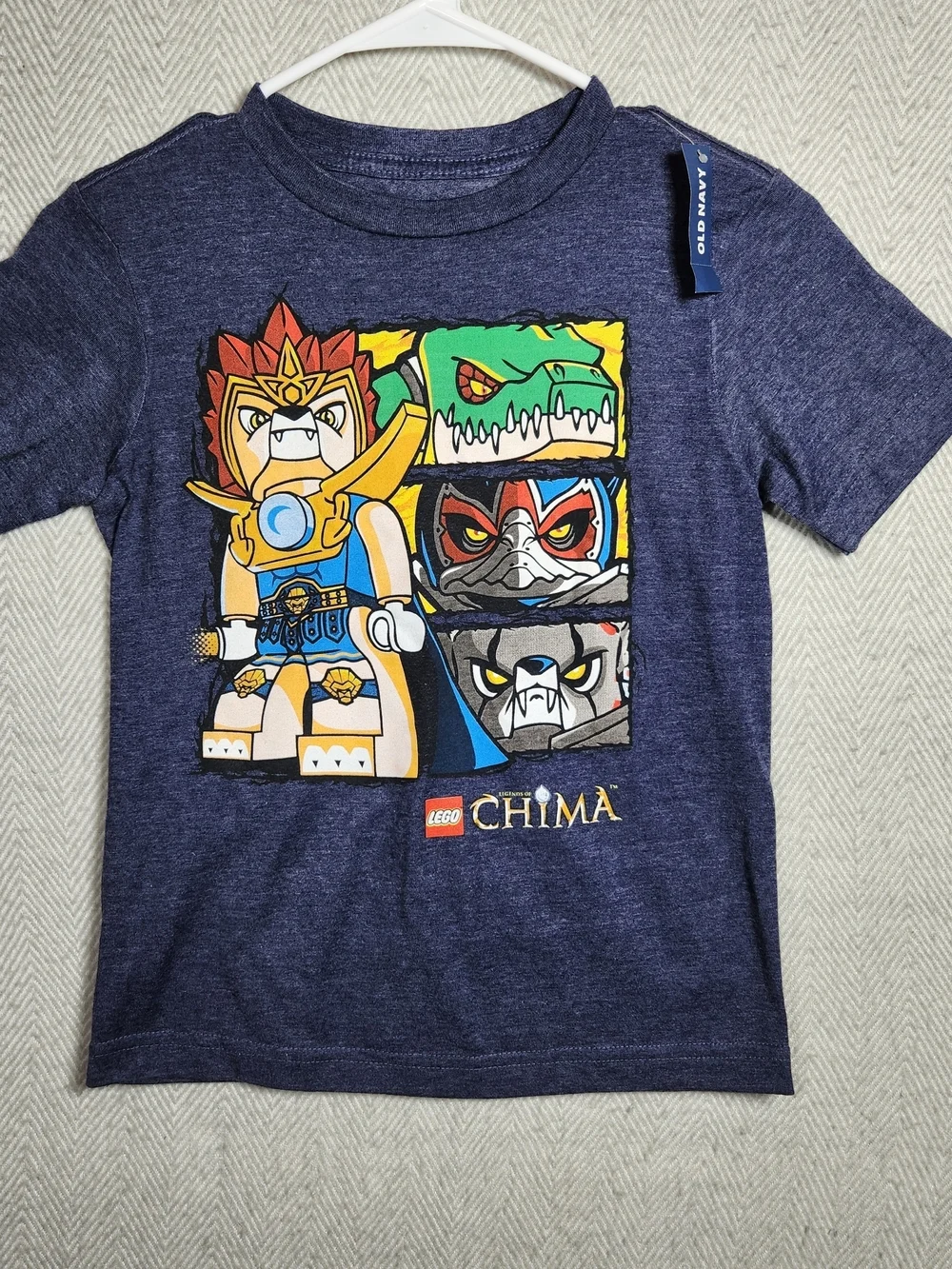 LEGO Chima Navy Blue Graphic Tee Kids XS Colorful Character Print